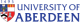 The organisation logo for University of Aberdeen