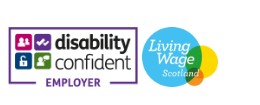 disability confident and living wage logos